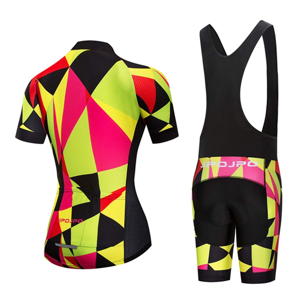 Summer Women MTB Bike Cycling Clothing Mountain Cycling Jersey Bicycle Bib Shorts Sets Gold Pink S