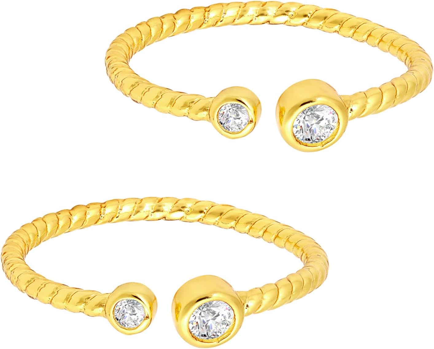 Aheli Cubic Zirconia Studded Fancy Toe Ring Adjustable Bichiya Fashion Jewellery for Women