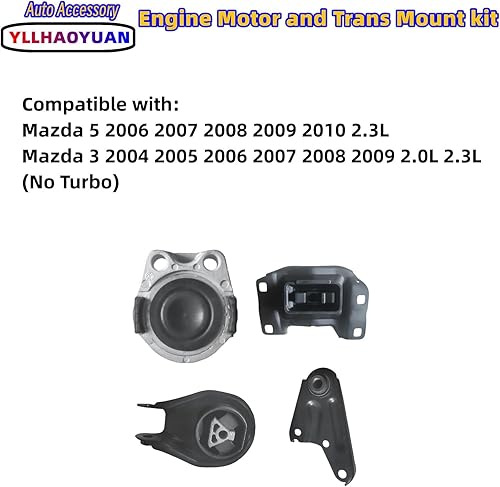 Miniatura 67 de Juego de 3 piezas de montaje de motor compatible con 2006 2007 2008 2009 Fo-rd Fusion 2.3L/3.0L Mercury Milan A5473 A5381 A5474