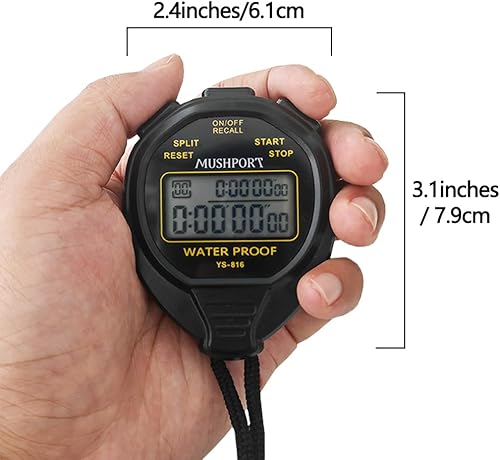Miniatura 7 de Cronómetro impermeable con temporizador de 30 vueltasdivisión solo modo cronómetro, función simple de recuperación de memoria silenciosa de