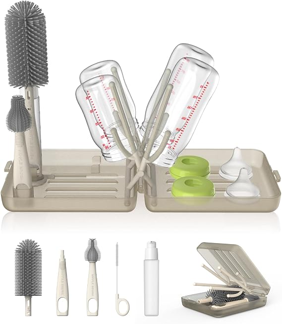 YOTIME YOTIME Kit Égouttoir Pliable de Voyage avec Goupillons et Distributeur