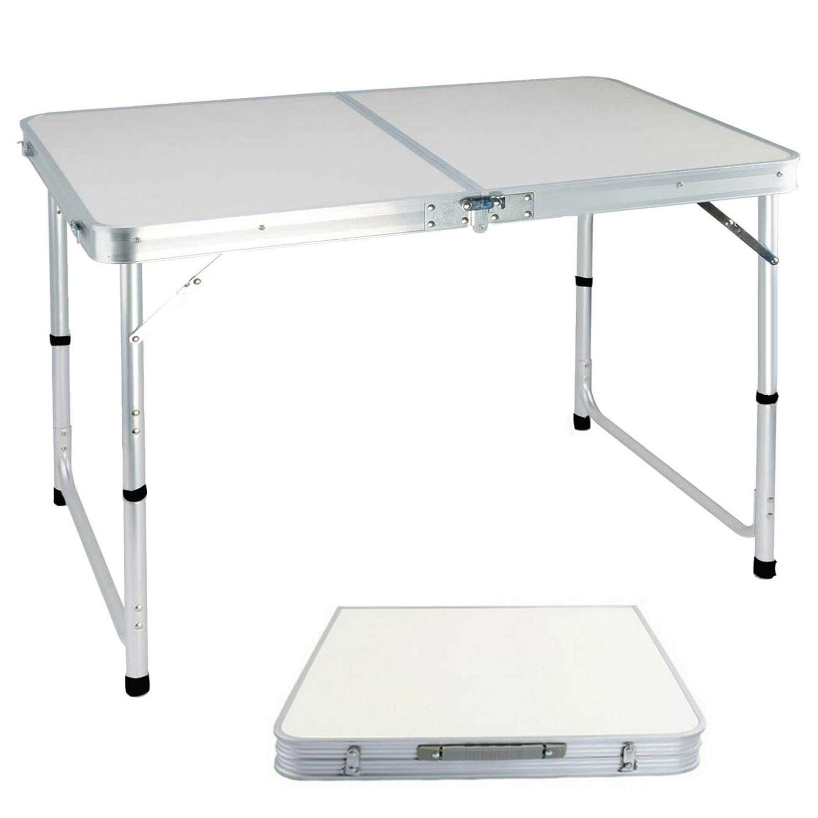 Table pliante portable réglable en hauteur en aluminium pour camping et jardin