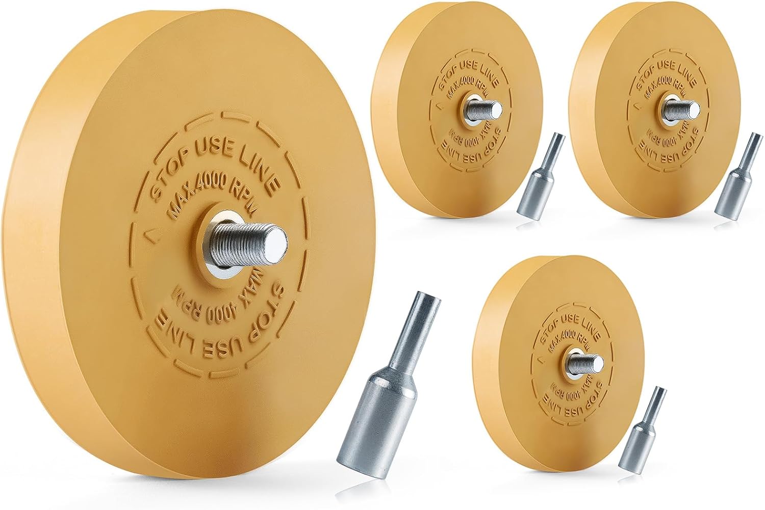LuckyGuard 4 Pack Decal Remover Eraser Wheel Rubber Eraser Wheel for