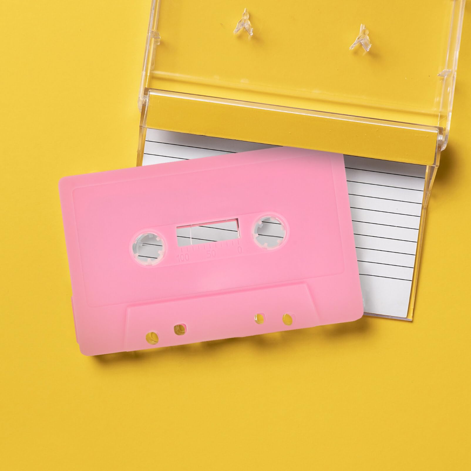 NUOBESTY Custodie in plastica per cassette audio, 4 pezzi, nastro per cassette vuote, nastri audio vuoti colorati