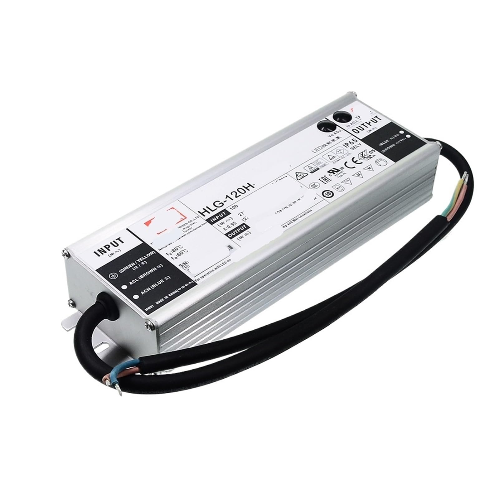 Alimentation à découpage LED HLG-120H de 12V à 54V pour éclairage extérieur
