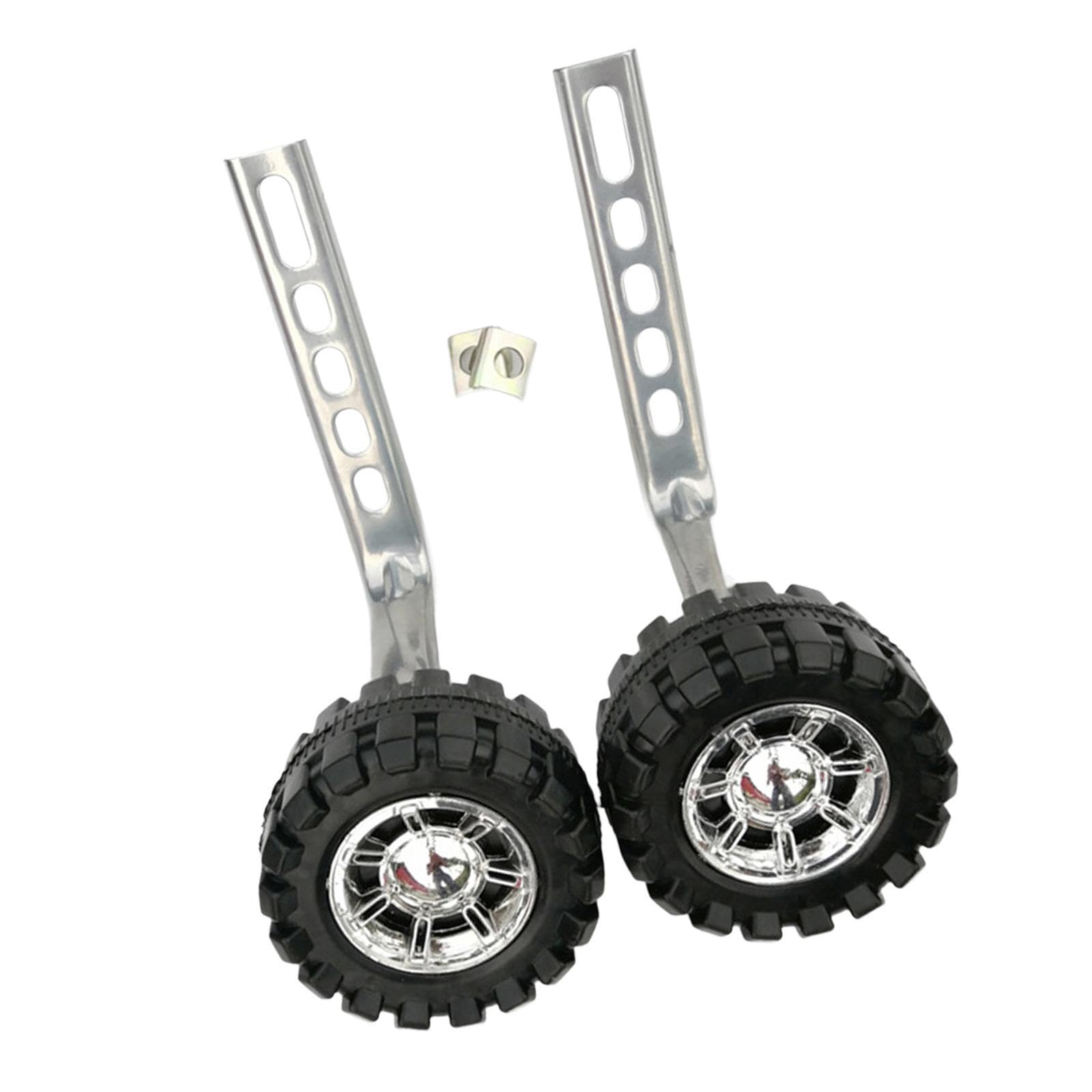 Ktuxzci Boys Silver Bracket Girls Bike Training Wheels Adjustable Lightweight Rear Support Sturdy Structure Beginners With Metal Bracket Bike Support Rear Wheels Bicycling Wheel Diameter 11Cm
