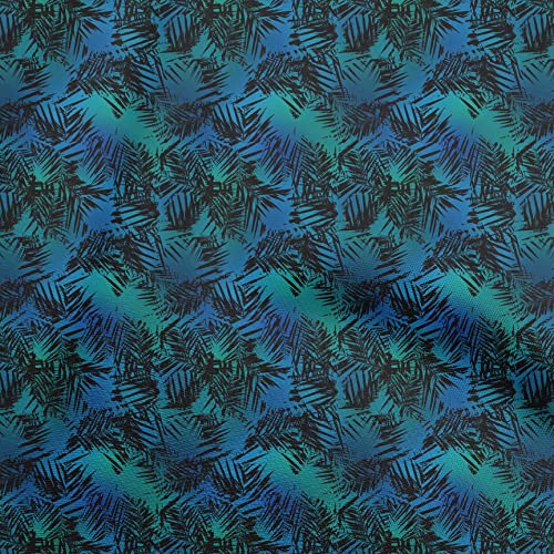 oneOone Cotton Flex Blue Fabric Abstract DIY Clothing Quilting Fabric Print Fabric By Yard 40 Inch Wide