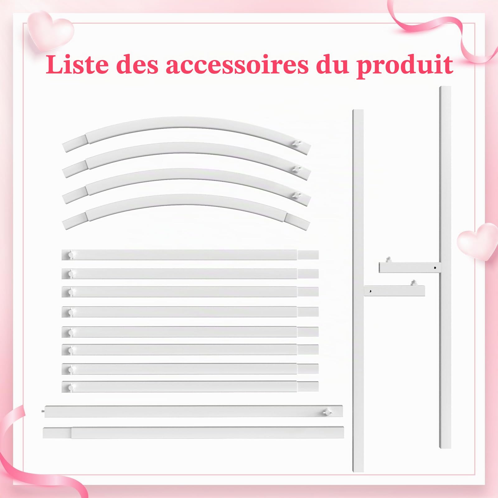 Wokceer Arche de Fond de Mariage en métal de 1,8 m - Support pour Arche de Ballons - pour cérémonie de Mariage, fête d'anniversaire, fête prénatale, Jardin - Décoration d'arche Florale