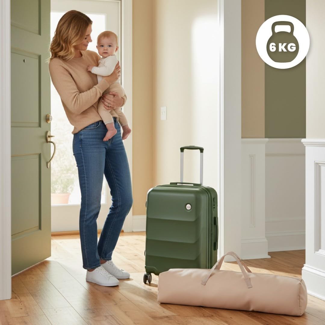 sun baby Laufstall mit grün Griffen 150x200 cm 0-2 Jahre Beige, Polyester, Netzwände, Eingang mit Reißverschluss, rutschfeste Füße, Tragetasche im Set, Metallrahmen