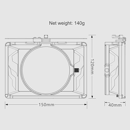 Miniatura 3 de Tilta Mini caja mate  Adaptador de varilla de 0.591 in y 4 adaptadores de lente  Ligero  Soporte de filtro  Bandera superior  Soporte de zapata fría