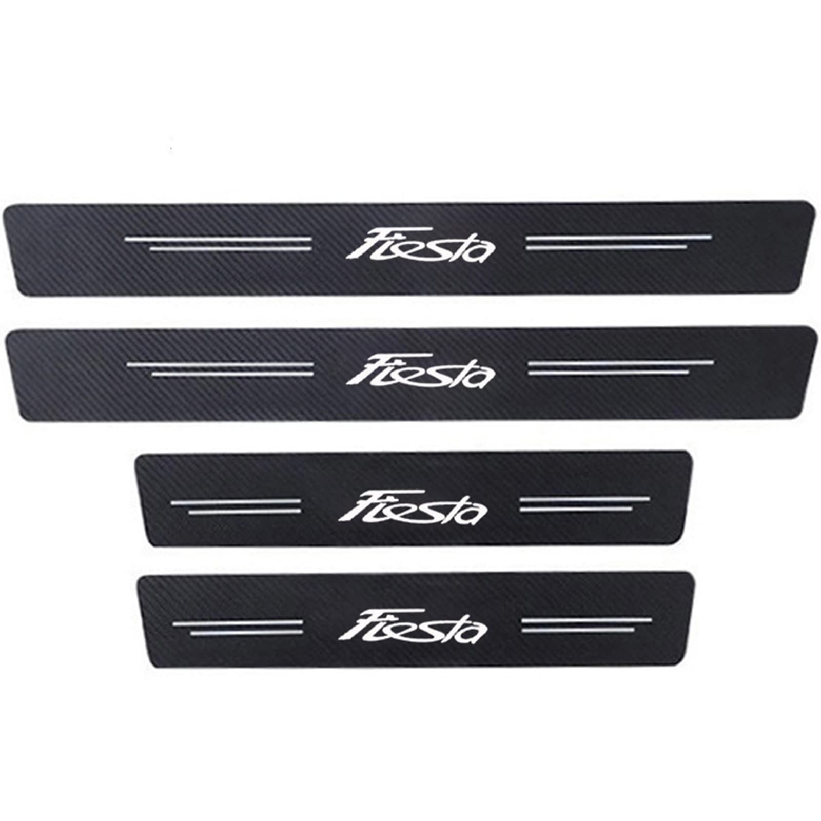 Weashaemgli Fiesta Eagleg 4Pcs Car Outer Door Sill Protector Kick Plates For Fo-Rd Focus Kuga Fusion Edge St-Line S-Max St, Carbon Fiber Accessories Scuff Guard Threshold Cover Pedal, Trim Non-Slip,