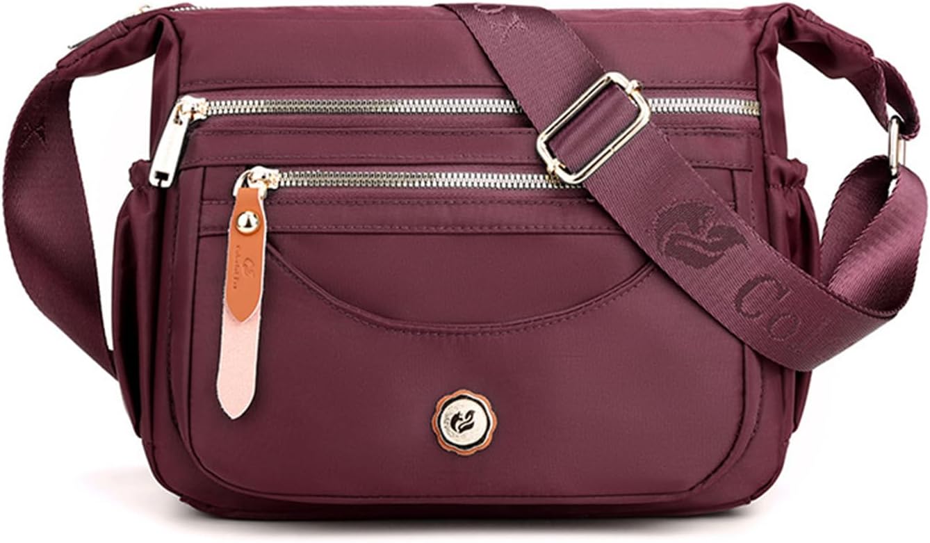 NICOLE & DORIS Women's Cross-body Bags Casual Shoulder Bag Multi Pocket Fashion Satchel Bag Nylon Side Bag