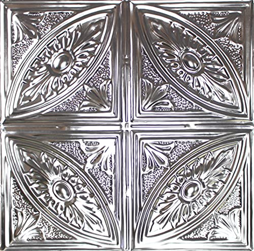 Metalceilingexpress 5 pcs of Tin Ceiling Tiles #124, Unfinished Nail-up, Authentic Tin/Metal Ceiling Tile