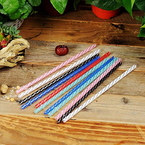 Alink 12 Reusable Plastic Straws + 10 Tritan Unbrakable Straws With Cleaning Brush #TOP4