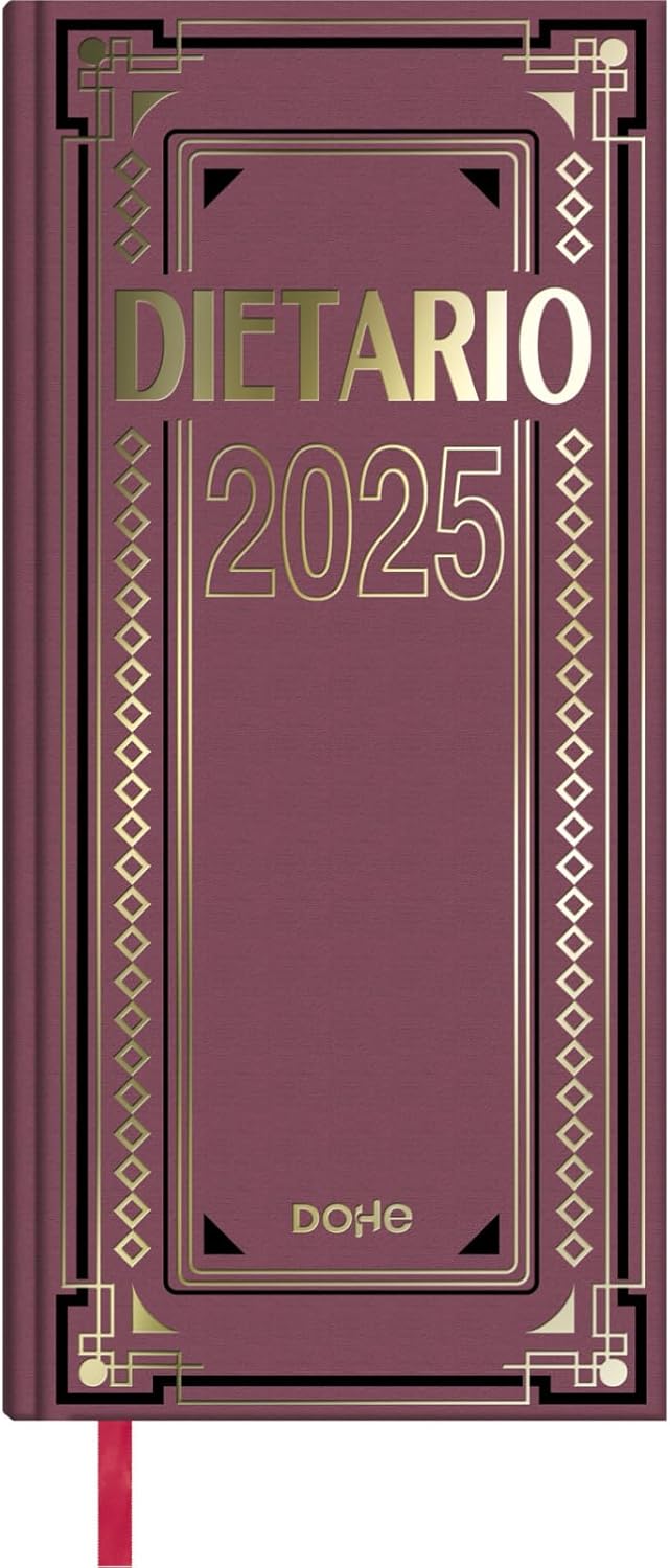 Dohe - Diary 2025 Spanish - Day Page, Size Two Thirds (2/3) 14.5x31cm, Hardcover, Includes Expirations 2025 and 2026, Dates to Remember, Annual Planning, Summary of the Month - Blue
