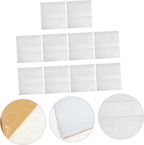 Miniatura 2 de DOITOOL 10 unids 3D estéreo pared pared paneles 3D pegatinas 3D papel de pared 3D imitación ladrillo pared pared pared ladrillo paneles de pared de