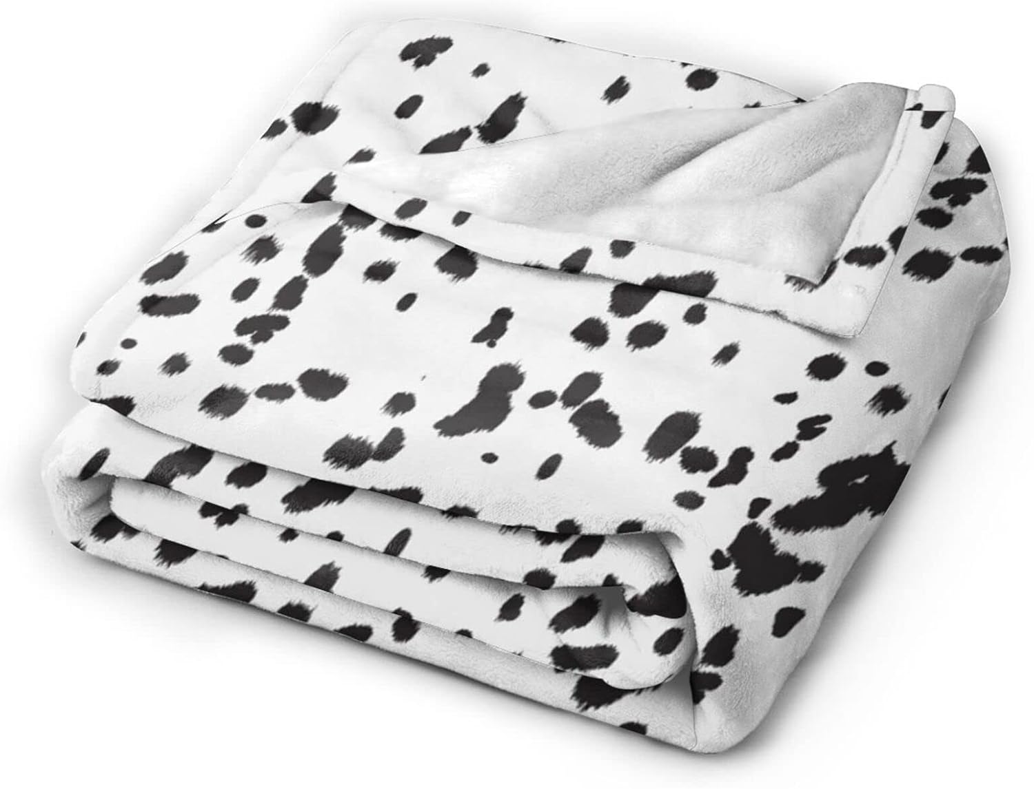 Dalmatian Dog Blanket Cute Comfort Warm Dalmatian Dog Throw Blanket Soft Fleece Blankets Dalmatian Gifts for Kids, Black