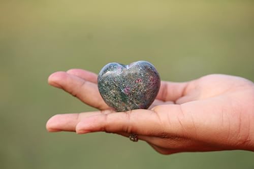Miniatura 5 de Jet Ruby Fuschita Corazón hinchado Piedra Espíritu Guía de Piedra Piedra Cristal Blanco Terapia Curación Chakra Equilibrio Energía Amor Divino