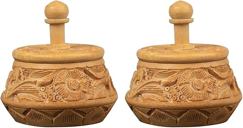 Pequeño juego de 2 pastilleros de madera Mini cajas de recuerdo hechas a mano para joyas, especias, pastillas, artículos esenciales de viaje,