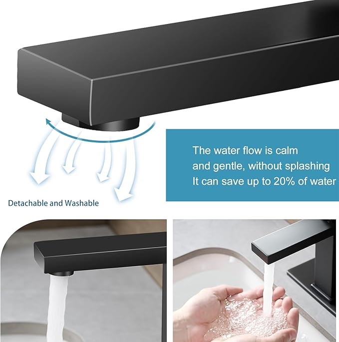 Grifería Lavamanos Monocomando 1 Hueco Negro Mate miniatura 7