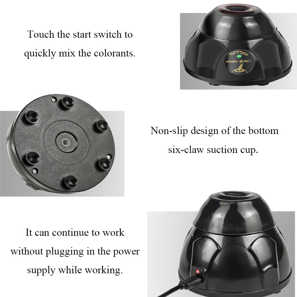 Mini mezclador Vortex, agitadores de laboratorio mezcladores de pintura negra para pintores, salones de manicura, tatuajes artistas y aficionados