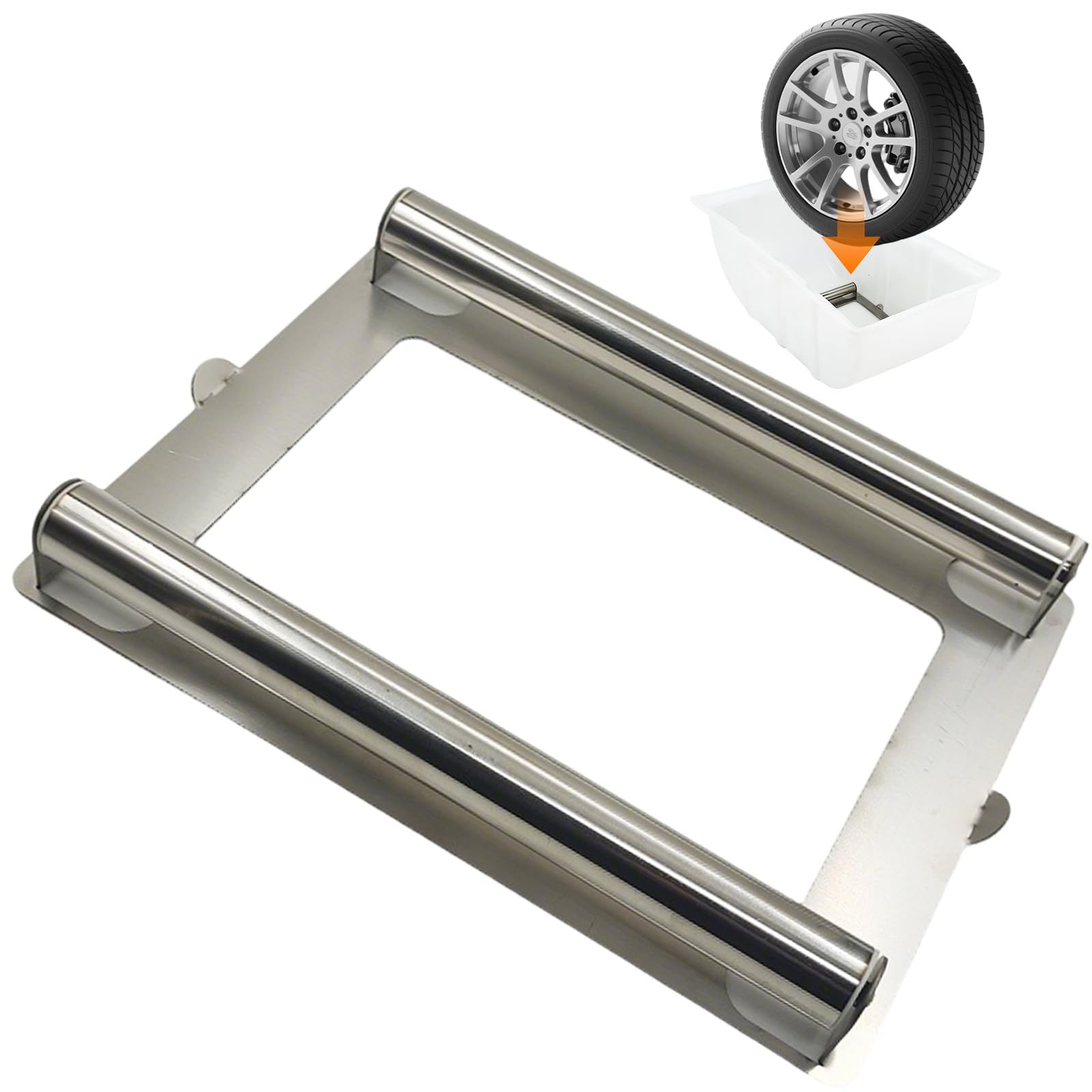 Supporto Per Cerchi, Supporto Per La Pulizia Dei Cerchi Auto Supporto A Rulli In Metallo Manutenzione Ed Esposizione Universale Per La Pulizia Dei Cerchi Per La Pulizia Dei Dettagli - 34*26CM