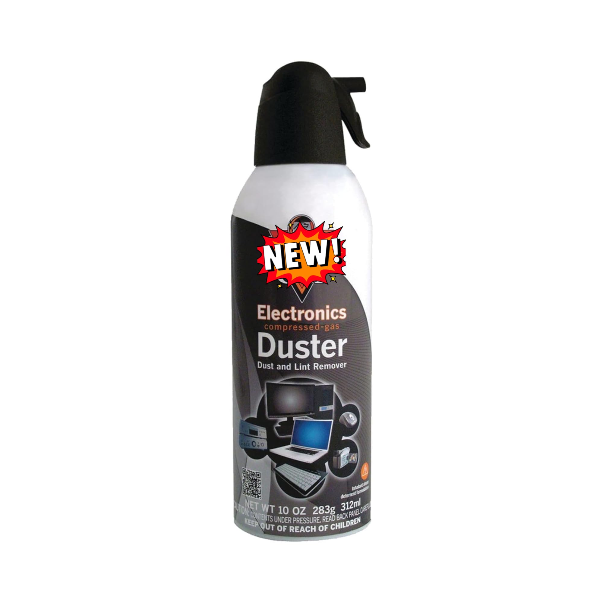 Compressed Air Duster 10 oz Moisture-Free Electronics Cleaner for Keyboards Laptops Cameras Ozone Safe 1 Pack