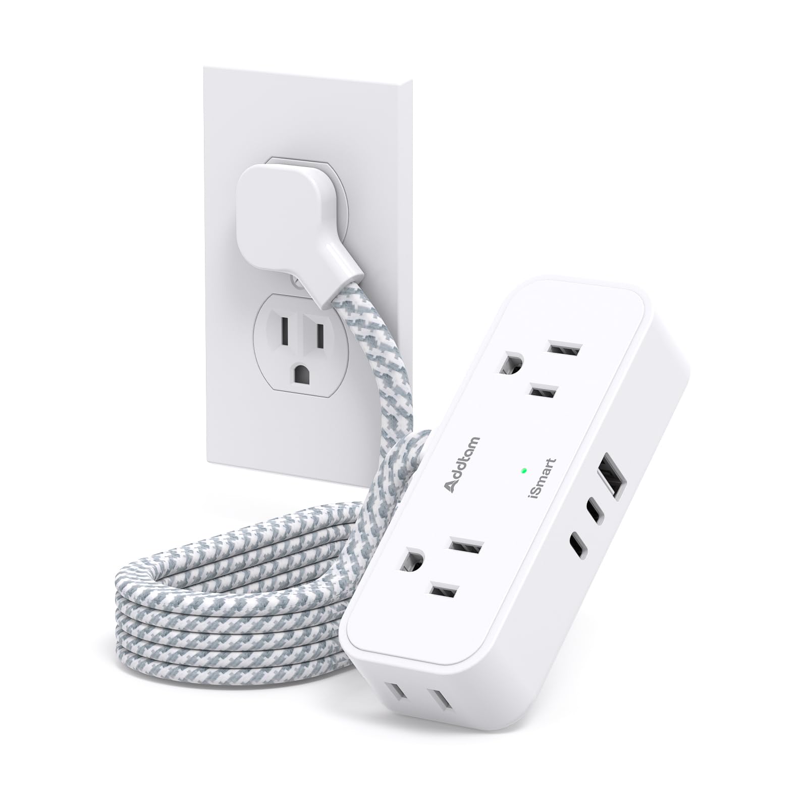 Cruise Ship Essentials - Travel Power Strip Flat Plug, 6 Ft Flat Extension Cord with 4 Outlets 3 USB Ports(2 USB C), Small Power Strip No Surge Protection for Cruise Ship Travel Essentials