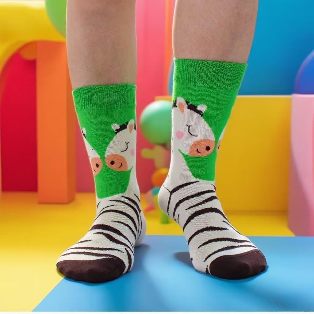 Womens Animal Socks Size 9-11, Cute Funny Fun Crazy Novelty Colorful Calf Girls Crew Socks - Image 7