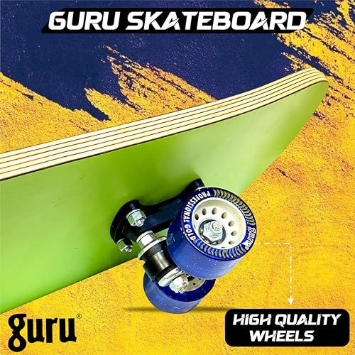 Image of GURU Skateboard, Wooden Non-Slip Skateboard for Kids, Adult, Casterboard /Skate Board /Hoverboard /Longboard for Beginners, Learners, Training Purpose for All Age Group