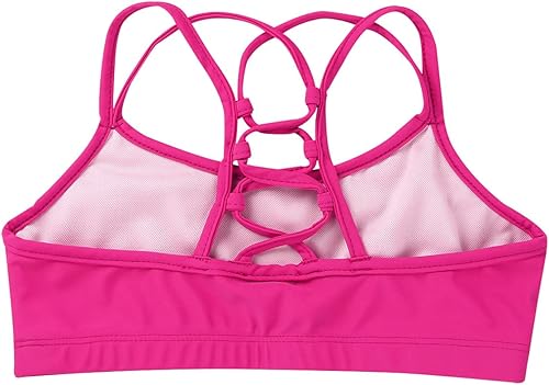 Miniatura 4 de RUNQHUI Brasier deportivo de entrenamiento sólido para niñas, sin mangas, elástico, para ballet, baile, entrenamiento, gimnasia, ropa deportiva