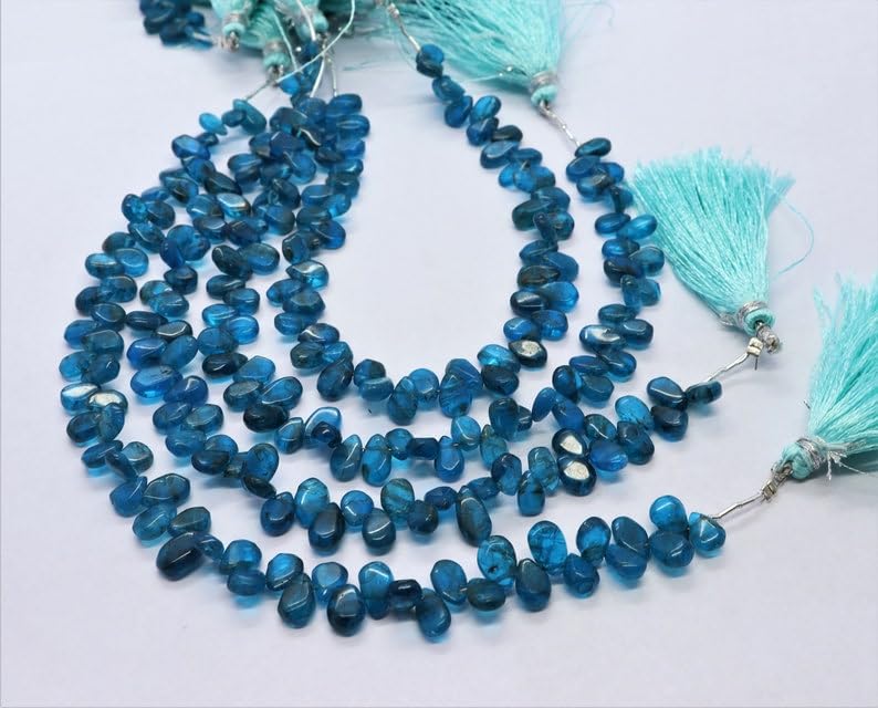 Perles en apatite fluo naturelle 4 x 6 mm pour fabrication de bijoux