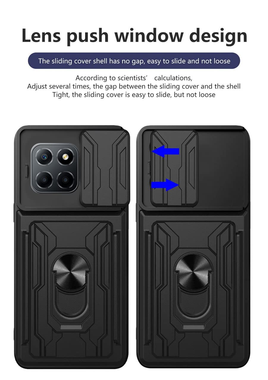 Qiinogow Cover Compatibile con Honor 70 Lite/X8 5G/X6 4G/5G, Custodia per Telefono Slim Fit con Antiurto, Anti-Graffio, Case Protettiva in Gomma TPU in Fibra di Carbonio, Nero