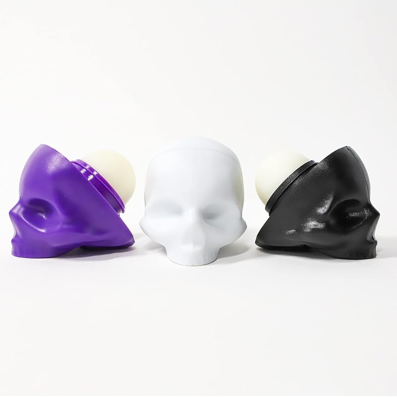 Bálsamo labial REBELS REFINERY em formato de caveira, conjunto com 3: Purple Passion Fruit, Black Mint e White Vanilla