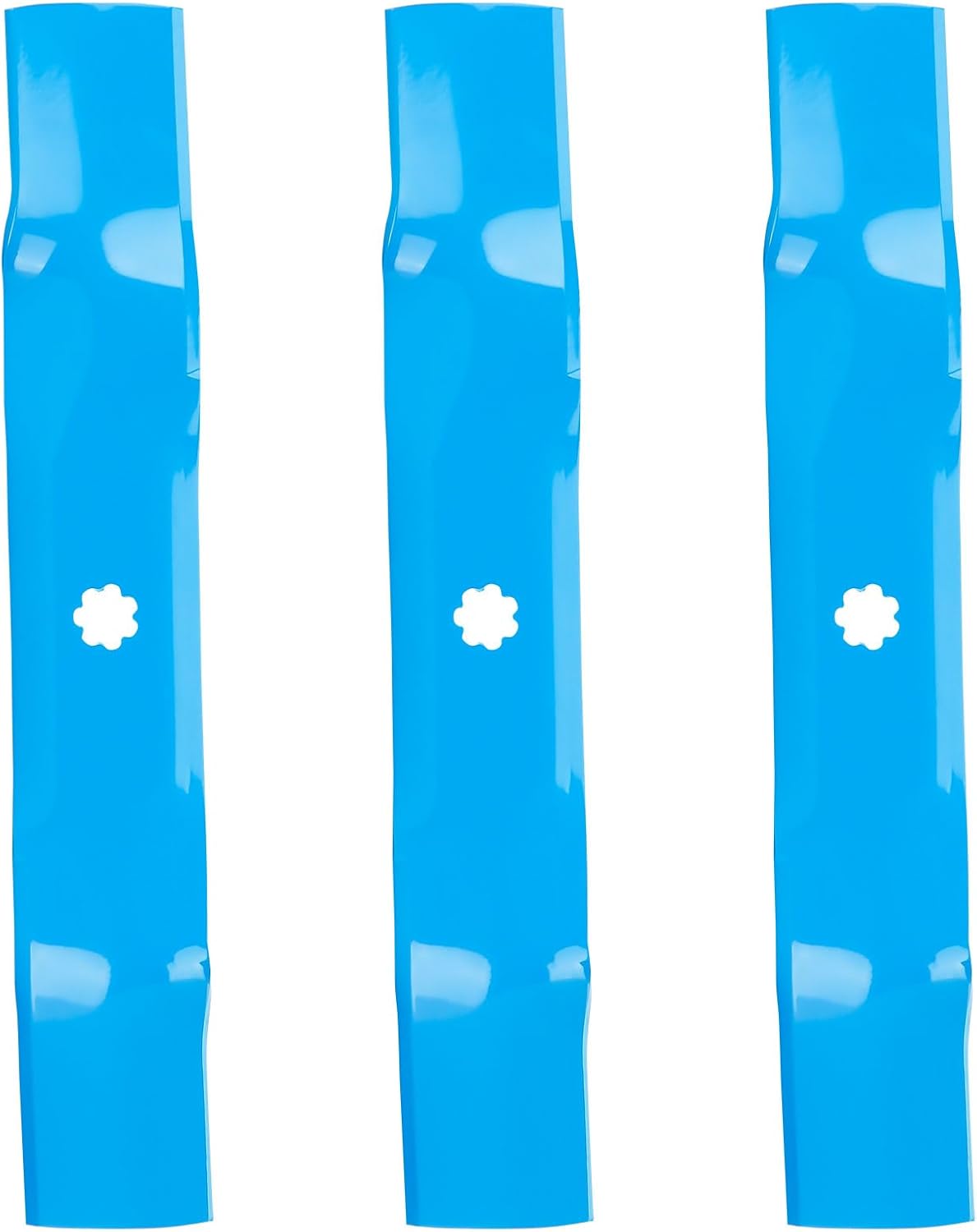 ILONPA GY20852 48 inch 7-Star Mulching Blades for John Deere GX21784 D140 E140 D160 E150 E160 E170 LA145 LA140 LA155 155C 48" Decks 100 Series Tractor Zero Turn Mower GX21785 AM137757 2-Pack, Blue