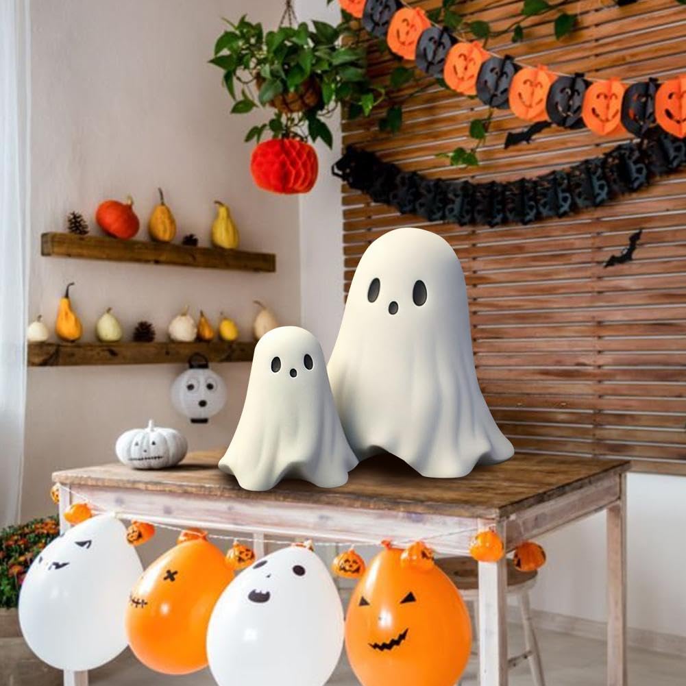Simpatico segno del fantasma, statua di Halloween del fantasma - 3 pezzi di sculture di fantasmi da tavolo per Halloween,Crea un'atmosfera gotica, ornamenti per interni ed esterni per