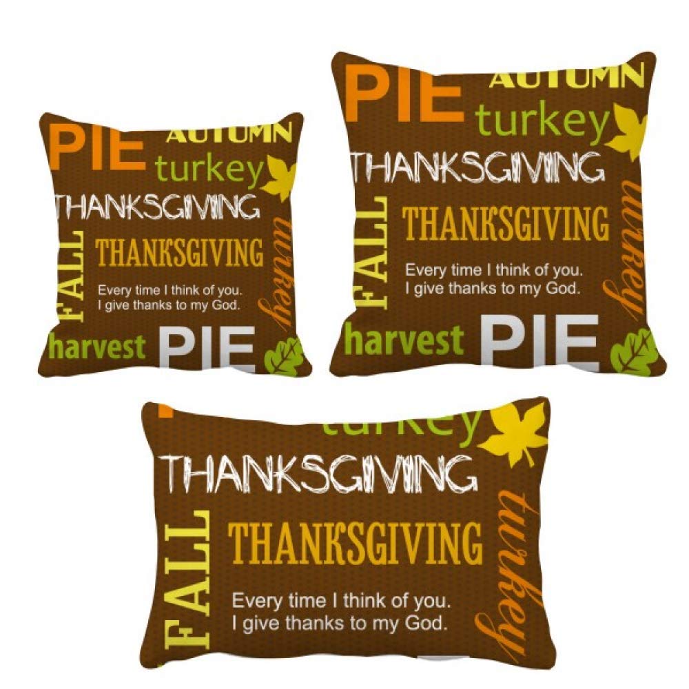 Ensemble coussin d'automne imprimé tarte Thanksgiving avec insert de garnissage inclus