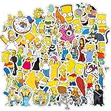  TUHAO Cartoon Simpsons Waterproof PVC Children DIY Stickers Skateboard Guitar Suitcase Graffiti Sticker Kids Classic Toy 50Pcs