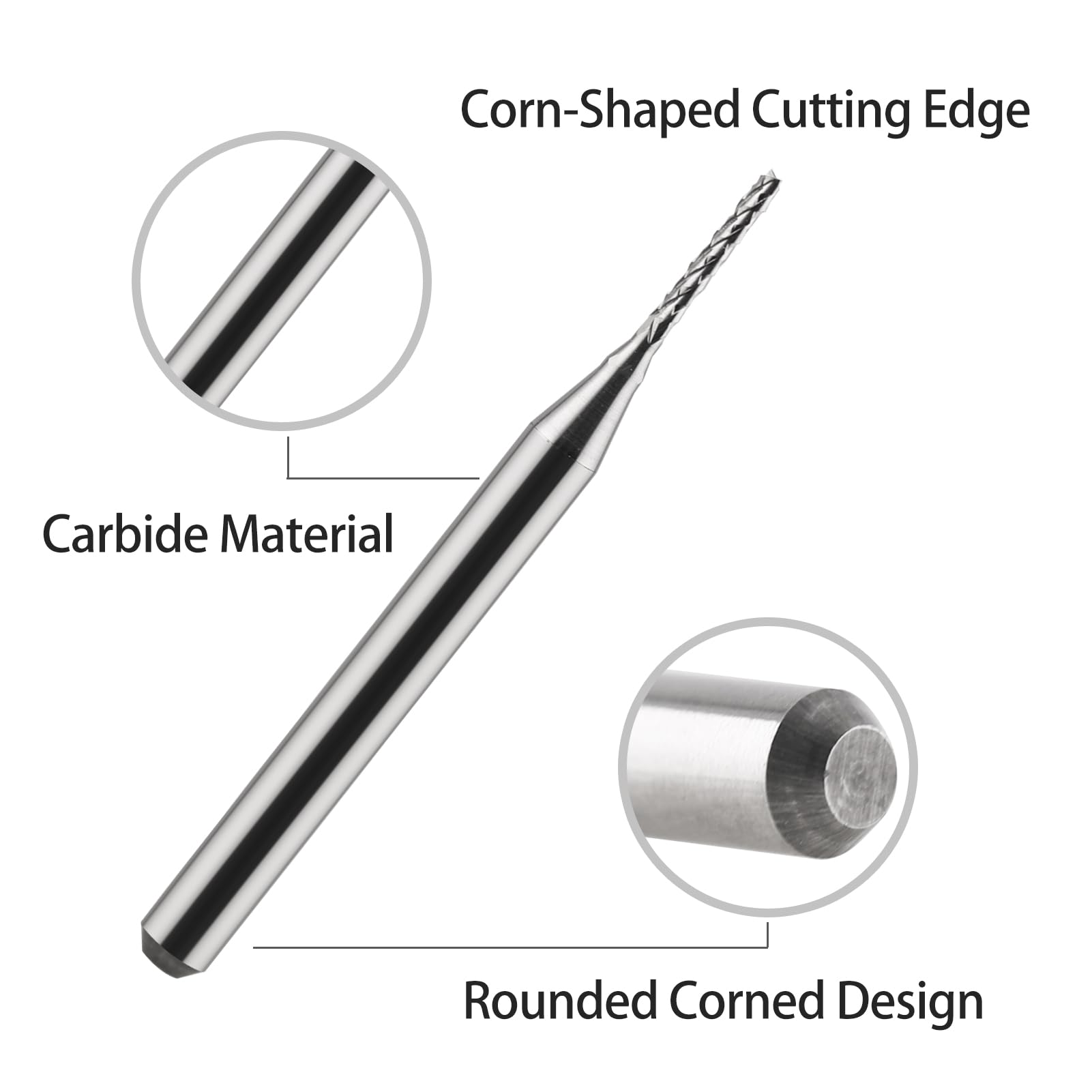 0,5 mm Schaftfräser CED Hartmetall Schaftfräser Gravierfräser CNC-Fräser für PCB-Maschine, 10 Stück
