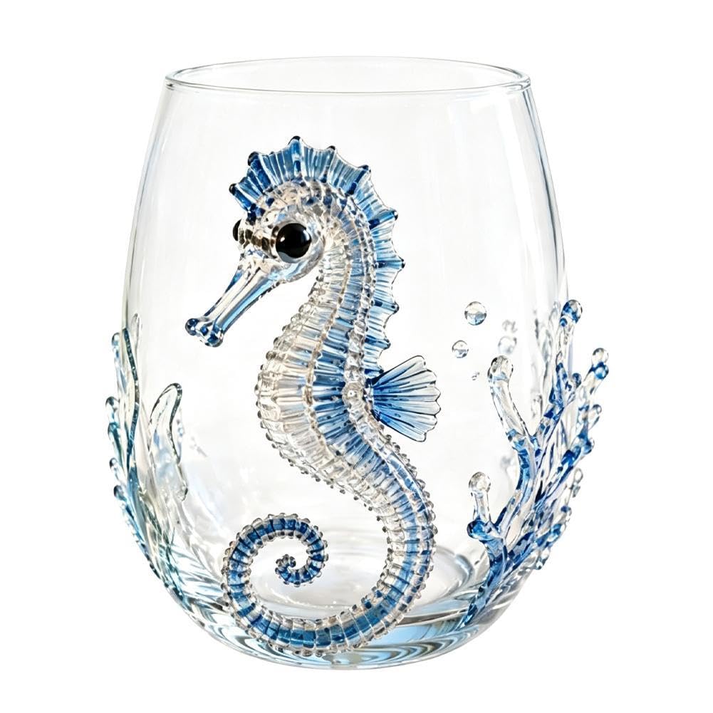 Artisanal Blue Ringed Octopus Glassware, Ocean Octopus Drinking Glass Barware, Handmade Nautical Cocktail Cup, Marine Animal Inspired Ocean Decor for Home Bar Gift