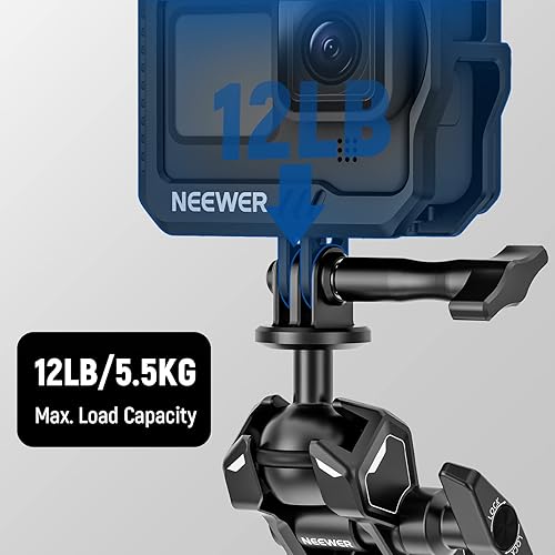 Miniatura 7 de NEEWER Soporte de brazo mágico para Hero 12 11 10 Osmo Action 4 3 One X3 GO3, adaptador de brazo articulado con tornillo de 14 pulgadas para montaje