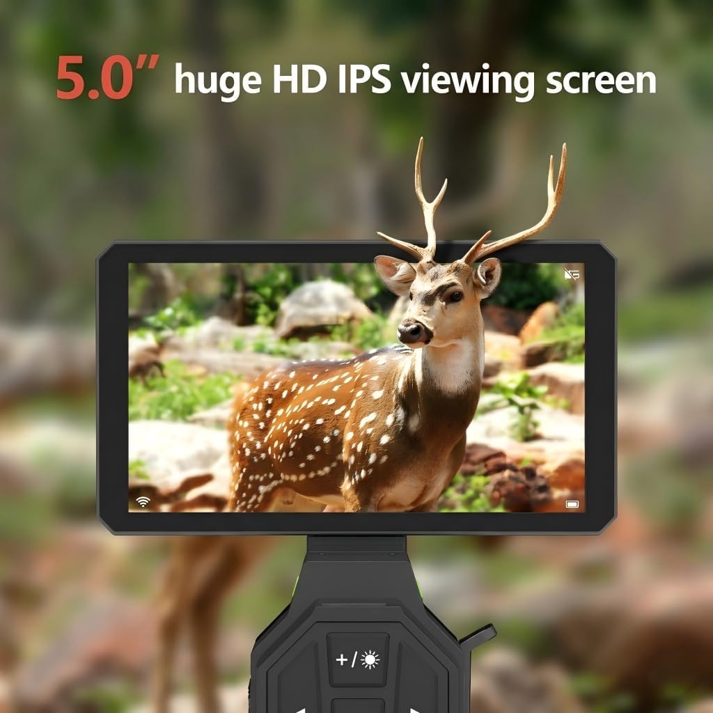 Night Vision Scope for Rifle with 5" IPS Screen, 1080P Digital Night Vision Monocular with WiFi & 850nm IR Illuminator, Infrared Scope Camera for Day and Night Hunting, Wildlife Observation