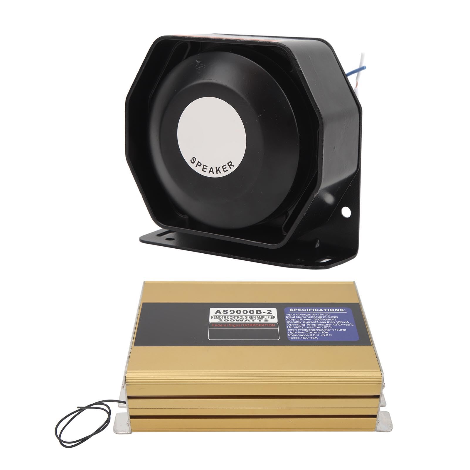 Jauarta 200W Warning Emergency Siren Speaker Kit Wireless Remote Control Vehicle PA System for SUV ATV UTV Fire Ambulance Truck