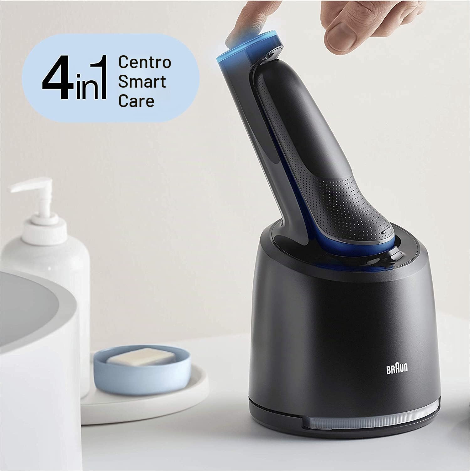 Braun Series 6, Rasoio Elettrico Barba, Rifinitore di precisione, Custodia da Viaggio, Rasatura Ottimale Ogni Giorno, Lame Flessibili, Uso a Secco o Sotto Acqua, Idea Regalo, 60-B7500cc Blue