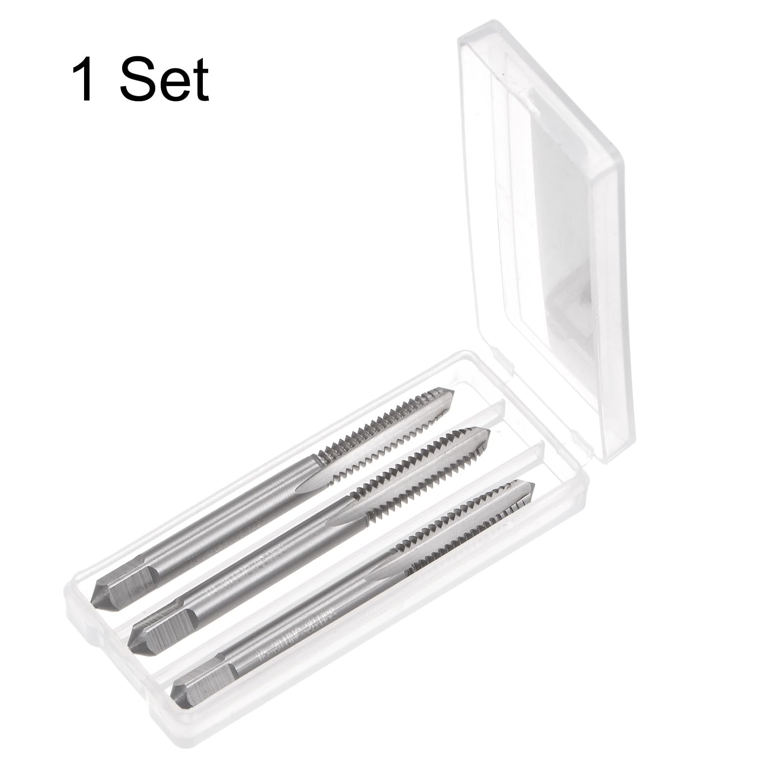 sourcing map Lot de 3 tarauds à main, 1/4-20 UNC Taper/Fiche/Filetage inférieur, Kit d'outils de taraudage manuel en acier rapide