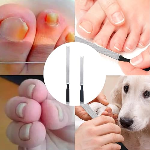 Miniatura 7 de 2 limas de uñas para uñas gruesas de acero inoxidable con mango antideslizante de 4 lados, limas de uñas para hombres, personas mayores y perros