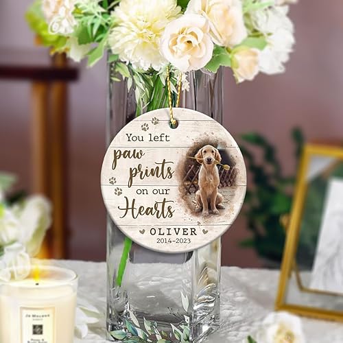 Miniatura 6 de Kilyhome Regalos conmemorativos personalizados para perros por pérdida de perro, adornos de duelo de mascotas, decoración de Navidad, adorno de