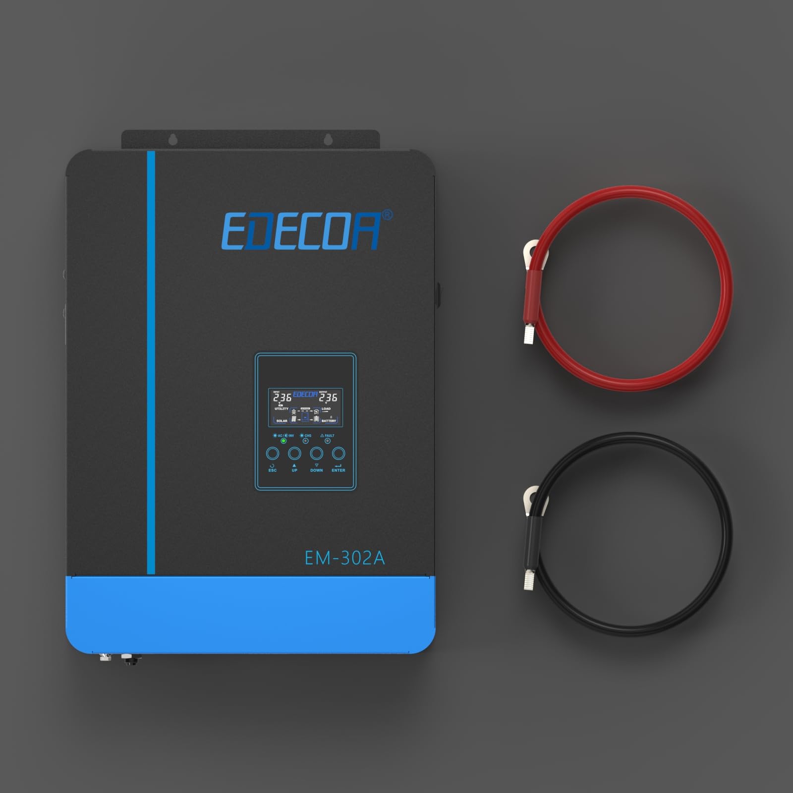 EDECOA 3000w Inverter ibrido da 24v a 220v 230v 3.2KVA/3000W Caricatore solare MPPT 80A Onda Pura (Off-Grid) con caricabatterie, rete di priorità, regolatore di carica solare