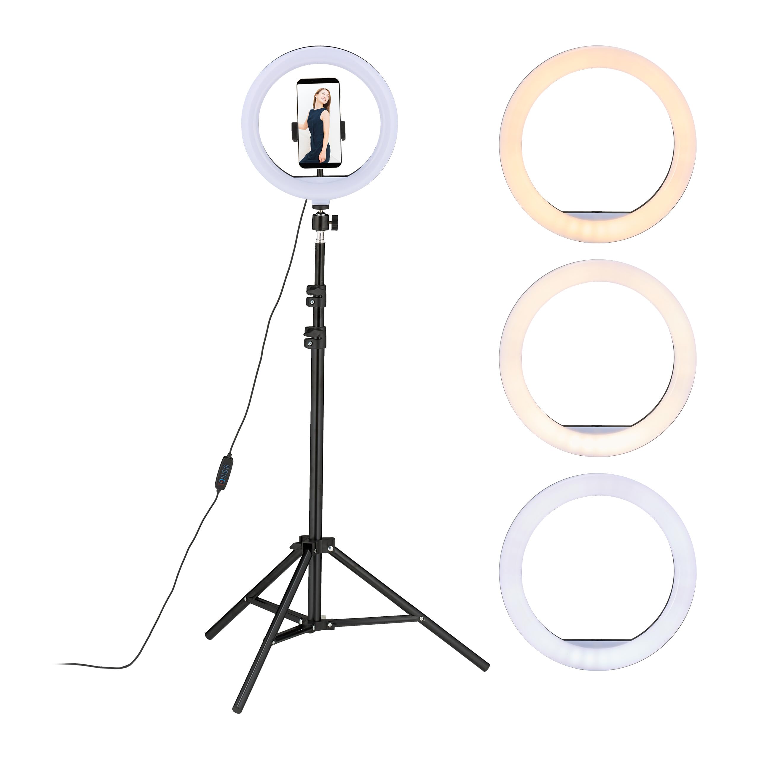 Asta Luci Esterne Asta Supporto Luce Esterna Treppiede - Regolabile 300 Cm, Ferro, Per Illuminazione E Fotografia Treppiede Per Fotocamera - Foto 5