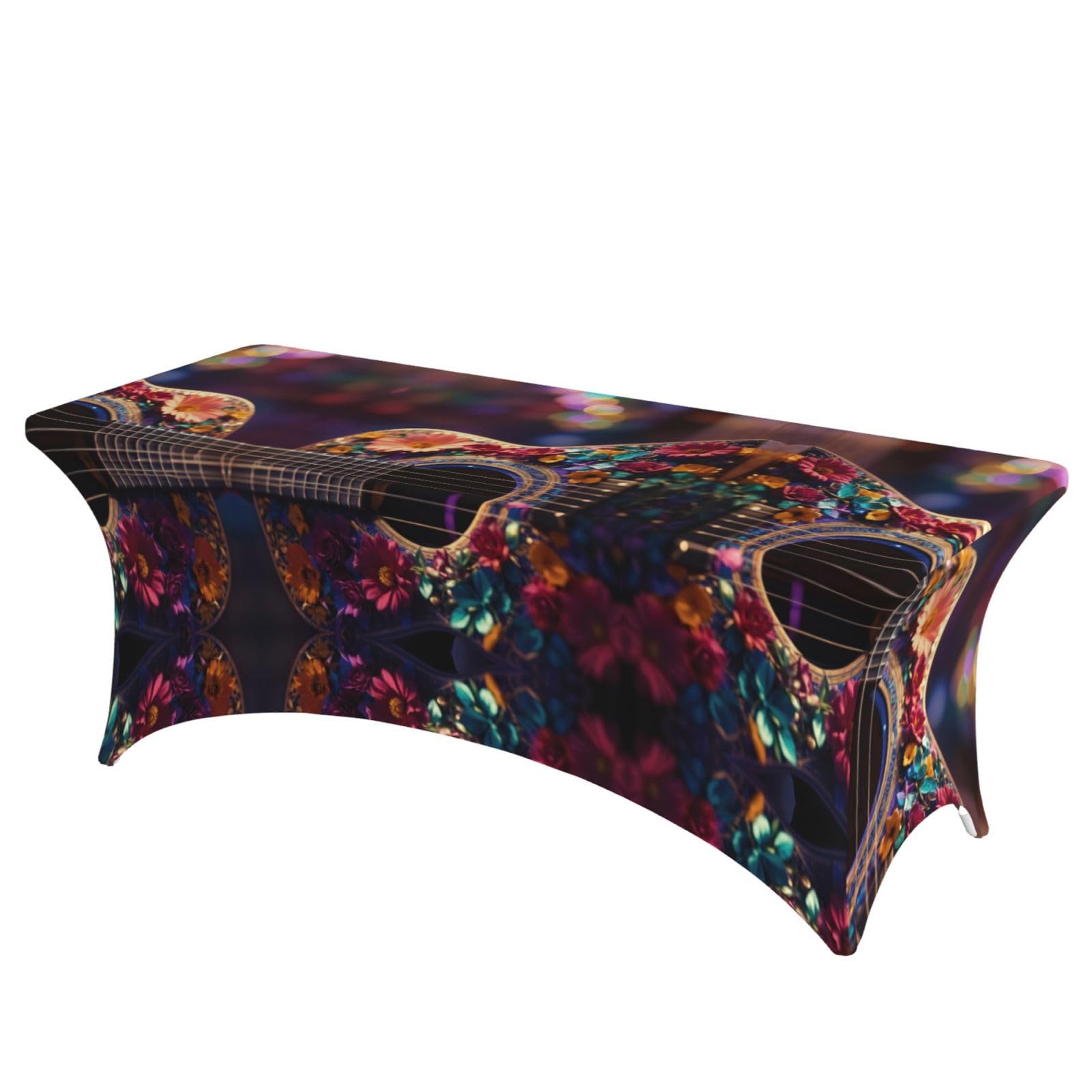 Nappe élasthanne 1,8m rectangulaire imprimé floral housse de table stretch